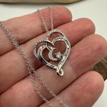I Love You To The Moon And Back Double Heart Sterling Necklace Silver Photo 1