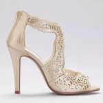 Touch Ups  Gold Lace Sandal Heels Photo 0