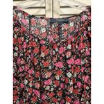 Rachel Roy Black/Red Floral Long Balloon Sleeve Keyhole Ruffle Blouse Size L Black Size L Photo 2