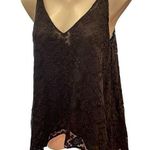 Club Monaco  Black Strappy Tank sz M Boho embroidered lace drape tank Photo 0