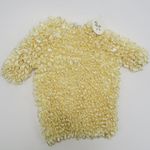 Vintage 90s Light Yellow Bubble Popcorn Shirt Size M Photo 5