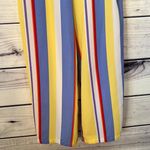Lush Clothing Lush Yellow & Periwinkle Striped Wide Leg Open Back Jumpsuit Photo 3