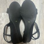 New York Transit  Black Rhinestone Detailed Wedge Open Toed Sandals Size 10M Photo 5