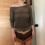 EXPRESS Olive Open Knit Netted Sweater Photo 7