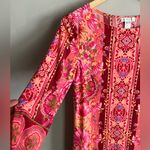 London Times  pink floral mosaic bright formal shift dress Photo 3