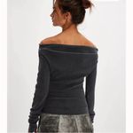 We The Free Free People  Washed Gray Long Sleeves Ribbed Gigi Top Size Small Photo 1