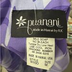 Puanani Dress Women Size M Purple Floating Monstera Empire Tie Front Hawaiian Size M Photo 5