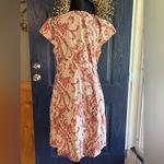 Tommy Hilfiger  Pink and Cream Paisley Midi Dress size L with tie waist Photo 3