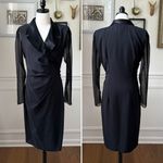 Vintage 80s Patra Tuxedo Blazer Wrap Dress Black 8 Photo 1