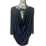 Chico's Travelers Size 3 Women's Wedge Top Navy Blue Stretchy NWT Photo 2