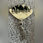 Liz Claiborne Vintage Fan with Dangling Tassel Brooch/Pin Photo 3