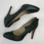 Furla  Size 37 US 6.5 Hunter Green Italian Leather Dress Heels Pointed Toe Pumps Photo 2