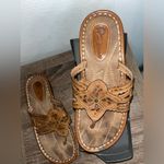 Earth Origins Tan Leather “Rita” Style Flip Flop Thong Sandals Slides Women 8M Photo 7