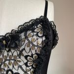 Midnight Hour 90s Vintage Dark Fairy Lace Black & Gold Bodysuit With Sheer Flouncy Tutu Size M Photo 3