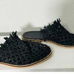 Free People  Women's Mirage Woven Flat Black Mule Size 39 US 8.5 Boho Photo 3