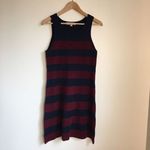 Loft Ann Taylor Navy Blue Red Striped Sleeveless Knit Sweater Dress Size… Photo 3