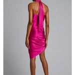 Retrofête  NWT Sydney Silk Fuchsia Halter Asymmetrical Mini Dress Size L Photo 1