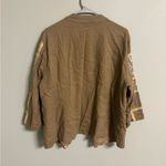 Chico's  Butter Rum Diamond Artisian Beaded Embroidered Jacket Size 3 XL Linen Photo 1