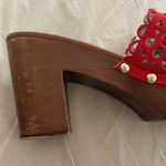 Indigo rd. Open Toe Chunky Platform Clog Heel Red Scalloped Size Women’s size 8 Photo 10