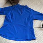 Coolibar blue freestyle, short sleeve rash guard large UPS 50+ women Photo 0