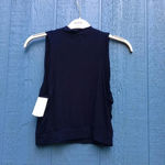 BP Women's Ribbed Knit Mock Neck Sleeveless Navy Blue Sweater Large NWT Photo 4