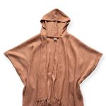 Francesca's 🔃 Collections Orange Poncho Sweater With Hood Photo 2