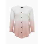 Torrid  Women 0X Blush‎ Dip-Dye Brushed Waffle Knit Tunic Pullover White Shirt Photo 4
