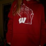 Under Armour Red Wisconsin Sweatshirt Hooded Photo 1