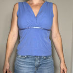 Sigrid Olsen Y2K  Blue Sleeveless Blouse Size Medium Photo 0