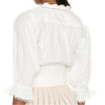Free People NWT  louella embroidered Blouse Color White IVORY Size S Photo 4