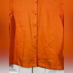 Pendleton  100% LINEN Orange Button Down Shirt Ladies Size Large Photo 4