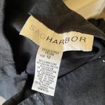 Vintage Y2K Sag Harbor Black Linen A Line Midi Skirt with Appliqué Flowers Sz 12 Photo 4