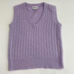 Vintage Pastel Cableknit Sweater Vest Purple Photo 3