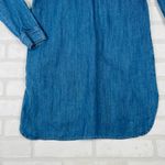 White House | Black Market Denim Shirt Dress Long Sleeve Pockets, Size 00 Oversize Photo 9