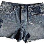 ALLSAINTS Blue Rose Denim Shorts Photo 3