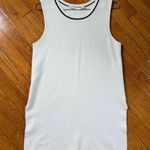 Athleta  On the Town Cream with Black Trim Ribbed Knit Sweater Tunic Top Size M Photo 0