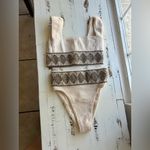Elysiian  overlay boho bikini top and bottom set in sand one size Photo 3