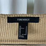 Forever 21 NWOT Medium Y2K Waffle Knit Crop Cardigan Lettuce Hem Camel Neutral Photo 3