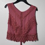 Self Esteem  Women Brown Crochet Cropped Shirt Size S Photo 1