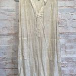 prAna  Natassa Crinkle Tunic top sleeveless M v neck pockets cream pullover Photo 0