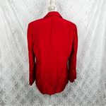 Neiman Marcus Vintage 80s  Red Silk Blazer Jacket Women's Size 10 Single Breasted Photo 4