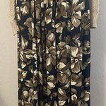 Jones New York fall floral maxi pleated skirt vintage Y2K navy brown 14 Photo 0