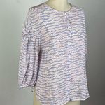 Bimba Y Lola Zebra Print Polka Dot Button Down Shirt Blue Photo 1