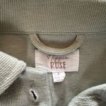 Hippie Rose  Green Button Down Shirt with Adjustable Sleeves Photo 1