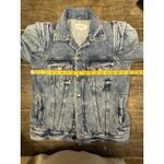 frame denim FRAME Rosette Puffed Sleeve Denim Light Blue Jean Jacket Size Small Photo 10
