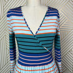 Stine Goya Alina Light Jersey Striped Maxi Dress Blue Green Size‎ US XXS Photo 3