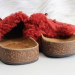 Tory Burch Red Shearling Fluffy Mammoth Slip-On Footbed Mule Photo 5
