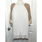 Cato  18 20 White Paisley Print Raglan Sleeve Ruffle Hem Tunic Top Photo 3