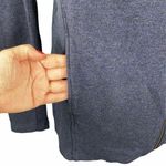 H by Bordeaux Navy Fleece Zip Up Sweatshirt Moto Jacket Photo 3