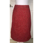 Red Tweed Since then Skirt NWOT Anthropologie holiday winter fall lined designer Size M Photo 1